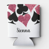 Roze Glitter Vegas Thema Trouw Moeder Naar Maat Blikjeskoeler (Achterkant)