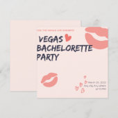 Roze Glitter Vegas Theme Bachelorette Party Kaart (Voorkant / Achterkant)