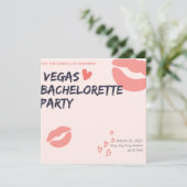 Roze Glitter Vegas Theme Bachelorette Party Kaart (Staand voorkant)