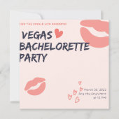 Roze Glitter Vegas Theme Bachelorette Party Kaart (Voorkant)