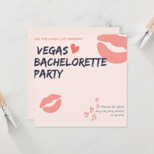 Roze Glitter Vegas Theme Bachelorette Party Kaart