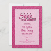 Roze Glitter VERASSING Verjaardag Kaart (Voorkant)