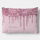 Roze Glitter verf druppels gepersonaliseerd Etui (Voorkant)