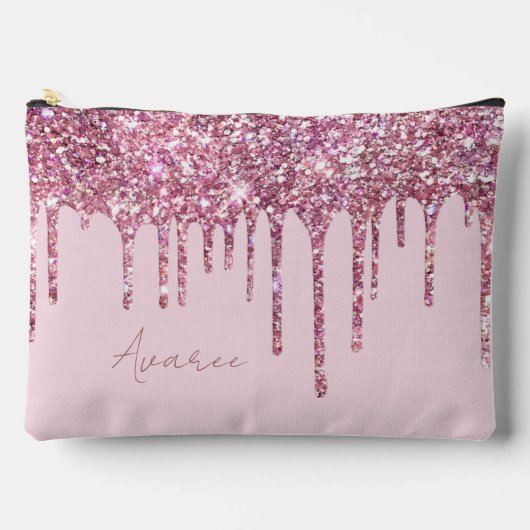 Roze Glitter verf druppels gepersonaliseerd Etui (Voorkant)