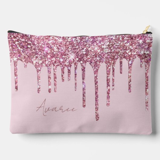 Roze Glitter verf druppels gepersonaliseerd Etui (Achterkant)