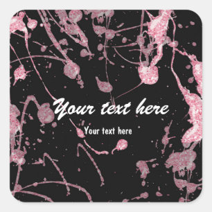 Roze Glitter Verf Spat terfeest sticker label