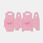 Roze Glitter Verjaardag Bedankdoosjes (Uitgevouwen)