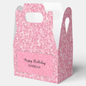 Roze Glitter Verjaardag Bedankdoosjes (Geopend)