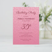 Roze Glitter Verjaardag Kaart (Staand voorkant)