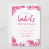 Roze Glitter Verjaardag Kaart (Voorkant)