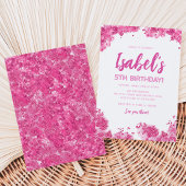 Roze Glitter Verjaardag Kaart