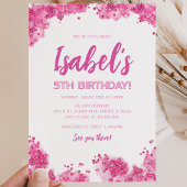 Roze Glitter Verjaardag Kaart
