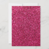 Roze glitter verjaardagsuitnodiging kaart (Achterkant)