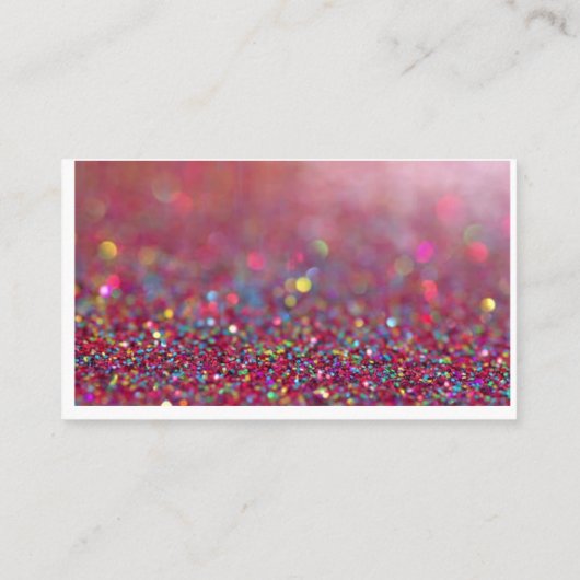 Roze glitter visitekaartje (Achterkant)