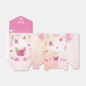 Roze Glitter Vlinder Baby shower Favor Boxes Bedankdoosjes (Uitgevouwen)