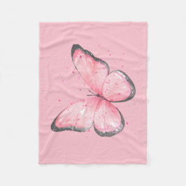 roze glitter vlinder fleece deken
