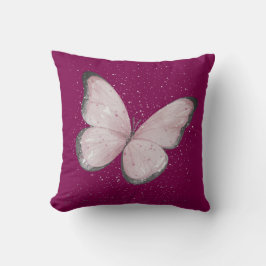roze glitter vlinder kussen