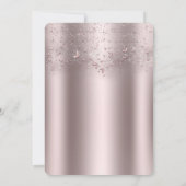 Roze Glitter Vlindervormige Bruidsdouche Kaart (Achterkant)