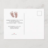 Roze Glitter Voeten Baby shower Invitation Briefka Aankondigingskaart (Achterkant)