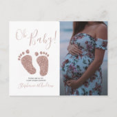 Roze Glitter Voeten Baby shower Invitation Briefka Aankondigingskaart (Voorkant)