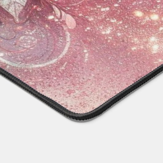Roze Glitter voor desktopgebruik Bureaumat (Hoek)