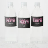 Roze Glitter, vrijgezellenfeest Waterfles Etiket (Flessen)
