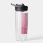 Roze Glitter Waterfles met aangepaste Initialen (Rechts)