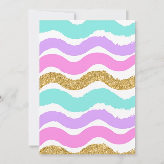 Roze Glitter Waterslide Bash Meisjes Verjaardag Ui Kaart (Achterkant)