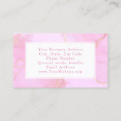 Roze Glitter Waterverf Mode Stylist Modern Visitekaartje (Achterkant)