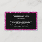 Roze glitter waterverf parfumfles visitekaartje (Achterkant)