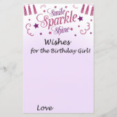 Roze glitter wenst het verjaardagsmeisje (Voorkant)