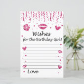 Roze glitter wenst het verjaardagsmeisje (Staand voorkant)
