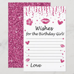 Roze glitter wenst het verjaardagsmeisje