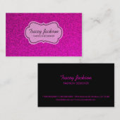 Roze glitter white label custom visitekaartjes (Voorkant / Achterkant)