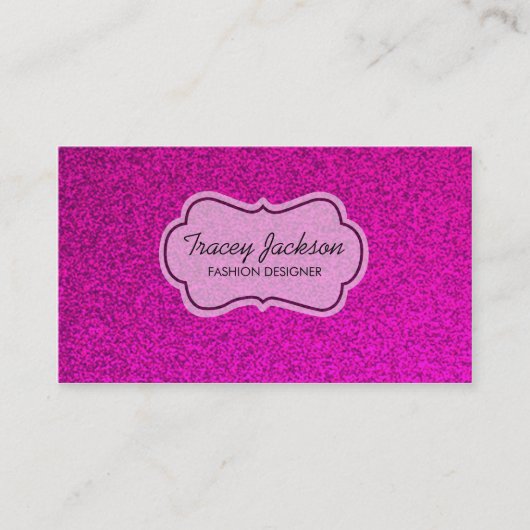Roze glitter white label custom visitekaartjes (Voorkant)