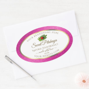 Roze Glitter White Product Labels Fine Gold Lijst