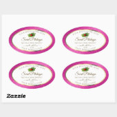 Roze Glitter White Product Labels Fine Gold Lijst (Vel)