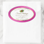 Roze Glitter White Product Labels Fine Gold Lijst (Tas)