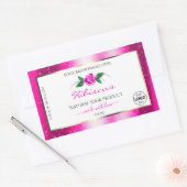 Roze Glitter White Product Labels Floral Roos Logo (Envelop)