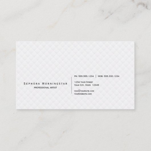 Roze Glitter Wimperextensie Kunstenaar Visitekaartje (Achterkant)