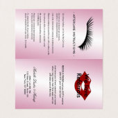 Roze glitter wimpers na zorgverwijzing visitekaartje (Binnenkant ongevouwen)