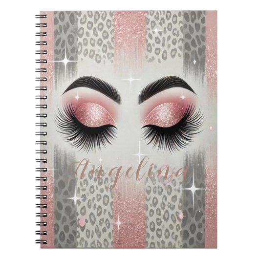 Roze glitter wimpers Notitieboek (Voorkant)