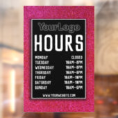 Roze Glitter Winkel Decoratie Openingstijden Grand Raamsticker (Vel 2)