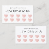 Roze Glitter Wit 10 Punch Salon Klantenbinding Klantenkaartje (Voorkant / Achterkant)