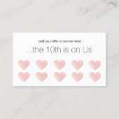 Roze Glitter Wit 10 Punch Salon Klantenbinding Klantenkaartje (Achterkant)