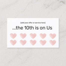 Roze Glitter Wit 10 Punch Salon Klantenbinding Klantenkaartje