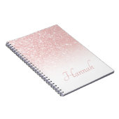 Roze Glitter Wit Ombre Notitieboek (Rechterzijde)