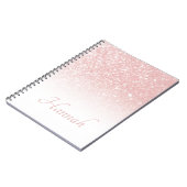 Roze Glitter Wit Ombre Notitieboek (Linkerzijde)