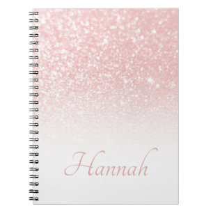 Roze Glitter Wit Ombre Notitieboek
