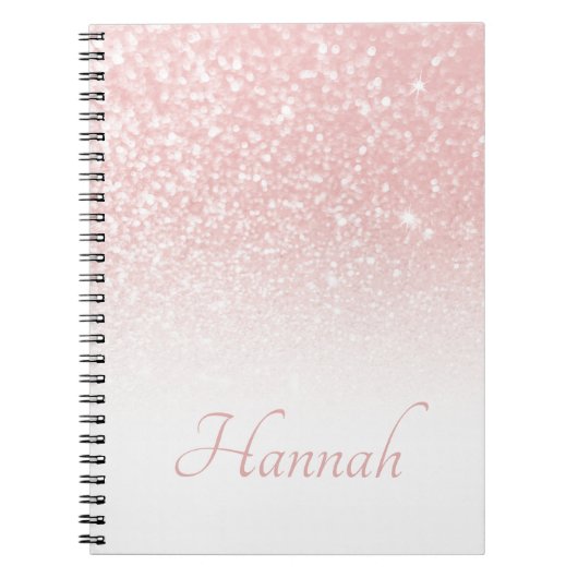 Roze Glitter Wit Ombre Notitieboek (Voorkant)